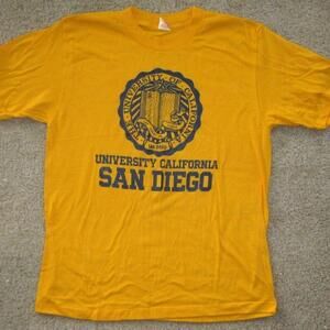 70S 80S University Of California San Diego Ucsd Yellow Cotton Shirt